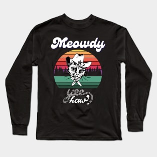 Meowdy Texan Cat Long Sleeve T-Shirt